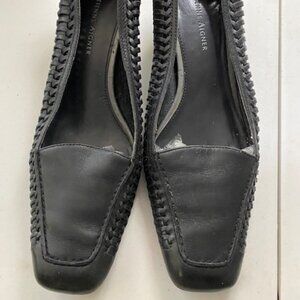 Etienne Aigner Women's Leather Upper Black 2.5 Heel Shoes Size 7.5 M